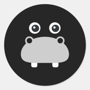 Kawaii Hippo Face Easy Halloween Costume Boys Classic Round Sticker