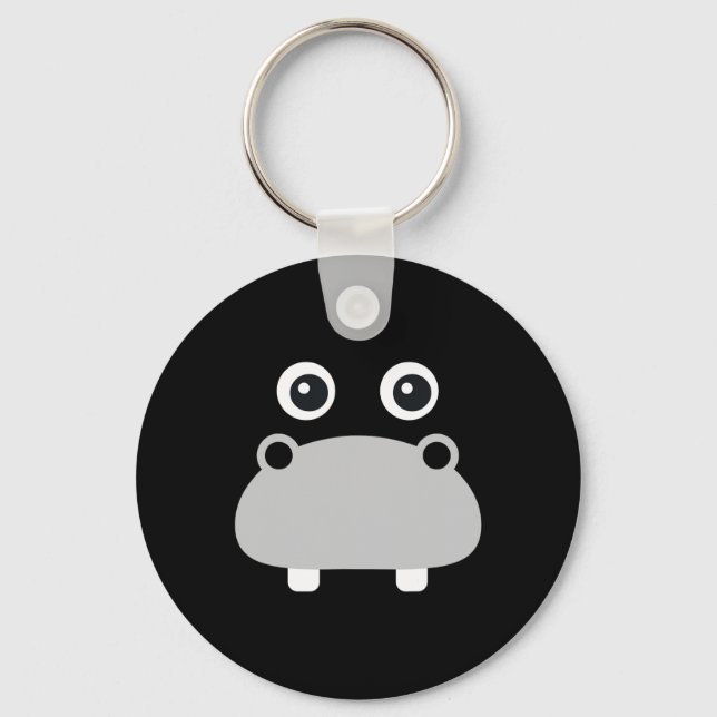 Kawaii Hippo Face Easy Halloween Costume Boys  Key Ring (Front)