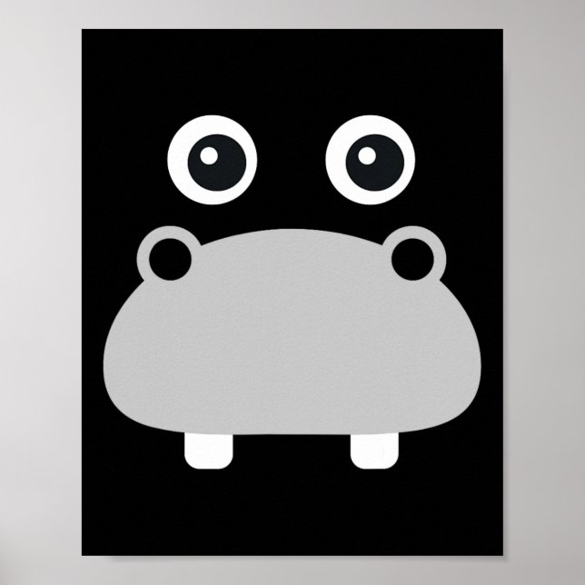 Kawaii Hippo Face Easy Halloween Costume Boys  Poster (Front)