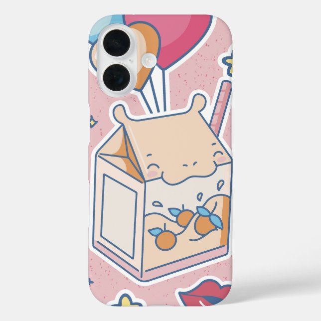 Kawaii Hippo Juice Box Case-Mate iPhone Case (Back)