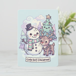Kawaii Horror Christmas Card Cute Creepy Holiday