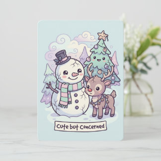 Kawaii Horror Christmas Card Cute Creepy Holiday