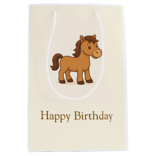 Kawaii Horse Illustration Medium Gift Bag