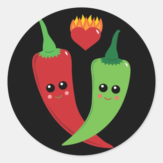 Kawaii Hot Pepper Classic Round Sticker (Front)