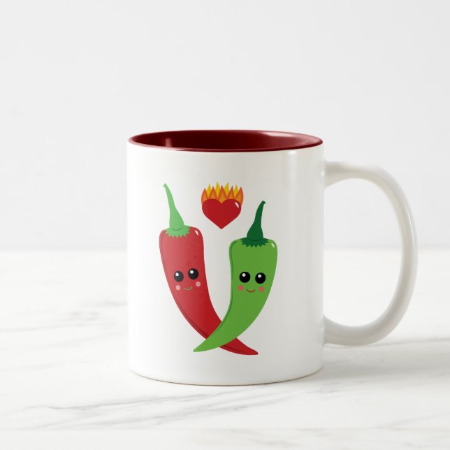 Kawaii Hot Pepper Two-Tone Coffee Mug (Right)