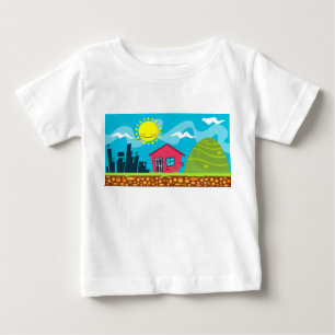 Kawaii House and Hill Baby T-Shirt
