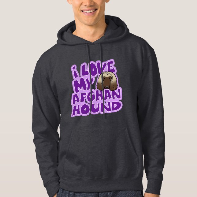Kawaii I Love My Afghan Hound Hoodie (Front)
