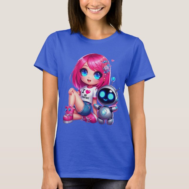 🤖Kawaii I Love My Ai Chatbot Cute BFF Companion T-Shirt (Front)