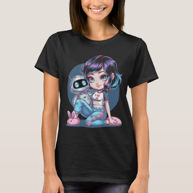 🤖Kawaii I Love My Ai Chatbot Cute BFF Companion T-Shirt (Front)