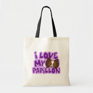 Kawaii I Love My Papillon Tote Bag