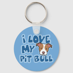 Kawaii I Love My Pit Bull Key Ring