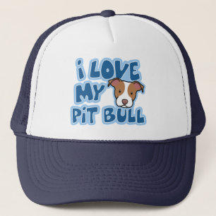Kawaii I Love My Pit Bull Trucker Hat