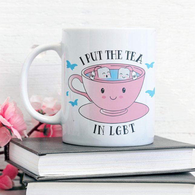Kawaii I Put The Tea in LGBT Coffee Mug (Transform! Brighten up your or someone special's tea time!)