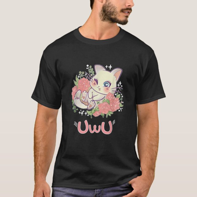 Kawaii I UwU Cat I Kawaii Meme Cute Japan Anime Ki T-Shirt (Front)