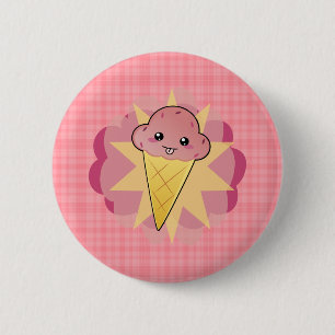 Kawaii Ice Cream 6 Cm Round Badge