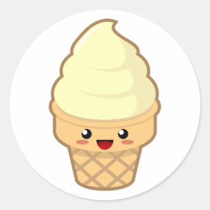 Kawaii Ice Cream Classic Round Sticker