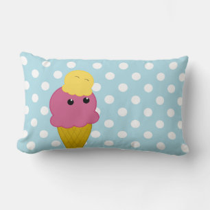 Kawaii Ice Cream Cone Lumbar Cushion