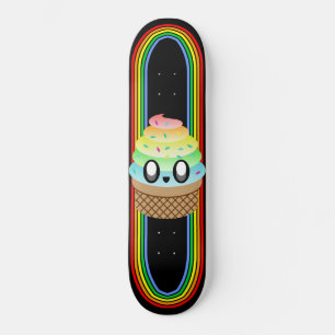 KAWAII ICE CREAM CONE RAINBOW DECK SKATEBOARD