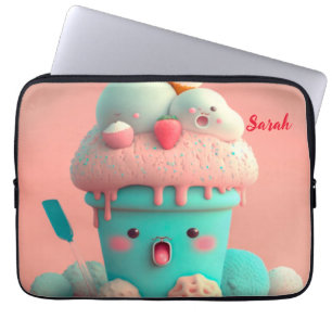 Kawaii  ice cream cup     laptop sleeve