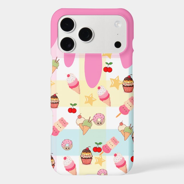 Kawaii Ice Cream & Drip Phone Case (Back)
