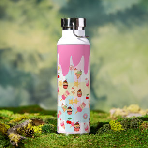 Kawaii Ice Cream & Drip Water Bottle