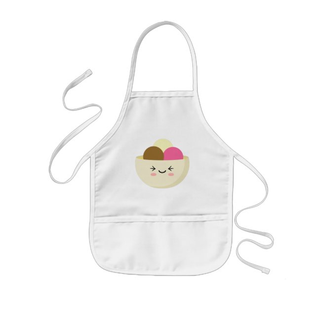 Kawaii Ice Cream Kids Apron (Front)
