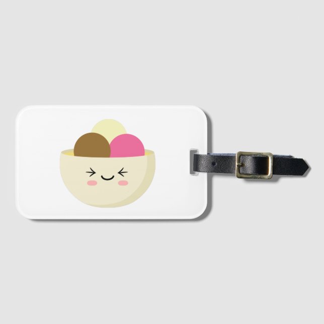 Kawaii Ice Cream Luggage Tag (Front Horizontal)