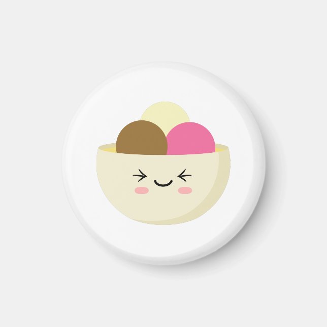 Kawaii Ice Cream Magnet (Front)