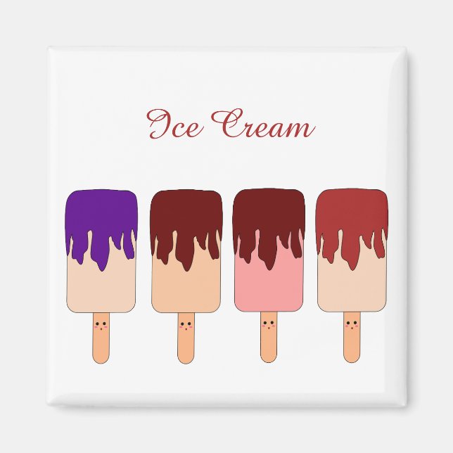 Kawaii Ice Cream Magnet (Front)