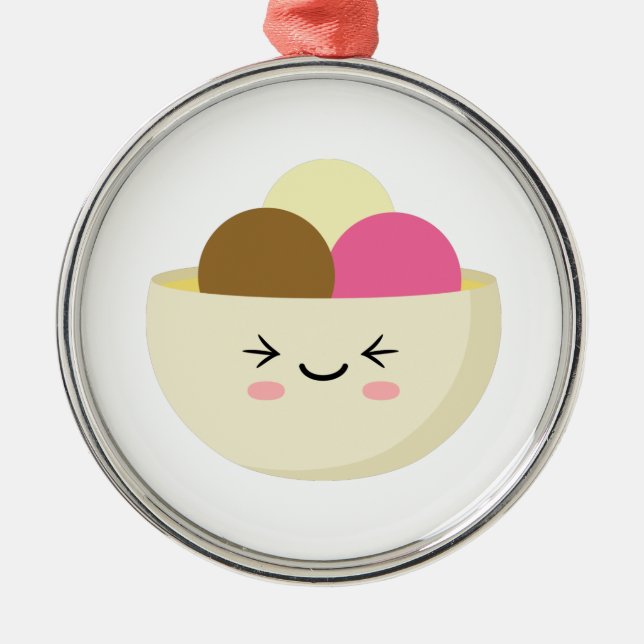 Kawaii Ice Cream Metal Tree Decoration (Front)