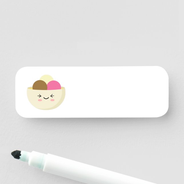 Kawaii Ice Cream Name Tag (In Situ)