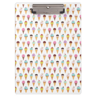 Kawaii Ice Cream Pattern Clipboard