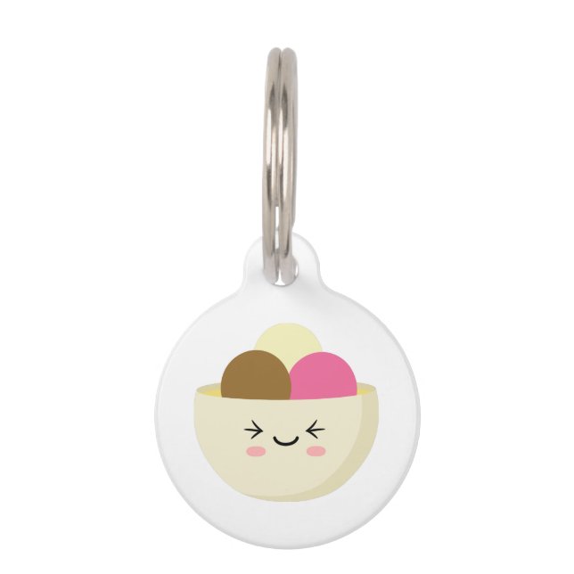Kawaii Ice Cream Pet Tag (Front)