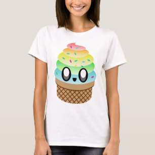 Kawaii Ice Cream Rainbow Cone T-Shirt