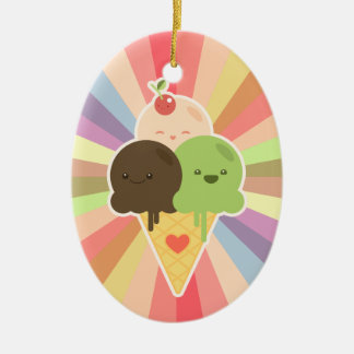 Kawaii Ice Cream Rainbow ornament