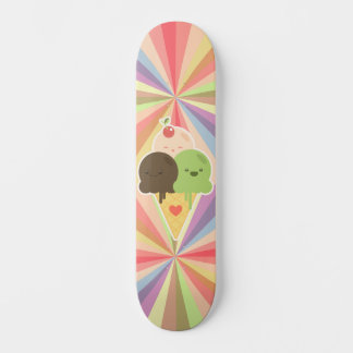 Kawaii Ice Cream Rainbow Skateboard