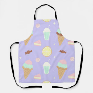Kawaii Ice Cream Sweets Pattern Apron