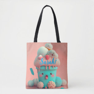 Kawaii ice cream tote bag