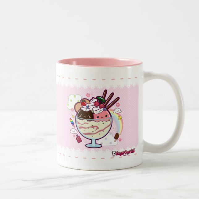 Kawaii Ice Cream Two-Tone Coffee Mug (Right)