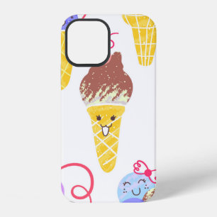 Kawaii Ice Creams Pattern, Kawaii Character Ice Cr iPhone 12 Case
