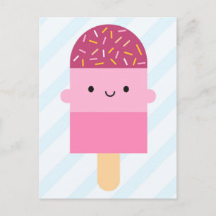 Kawaii Ice Lolly / Popsicle Postcard