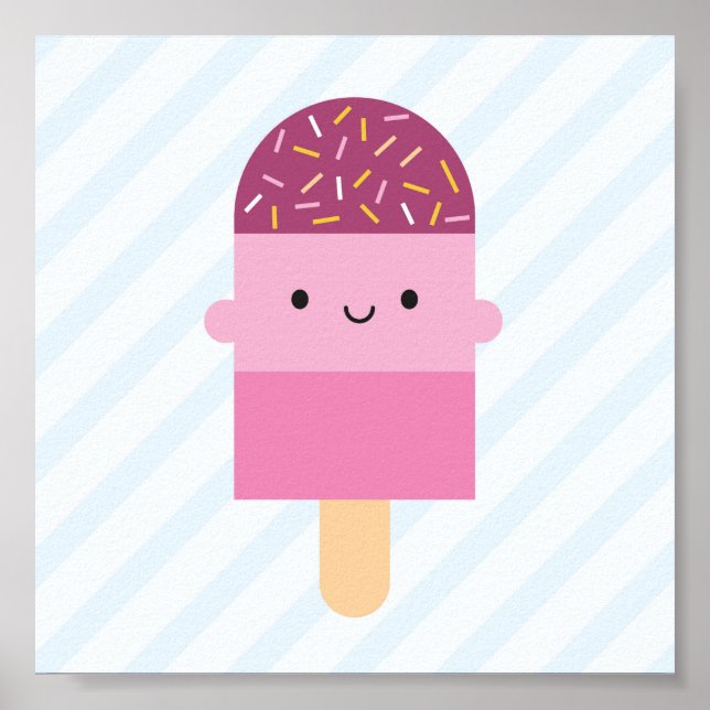 Kawaii Ice Lolly / Popsicle Poster (Front)