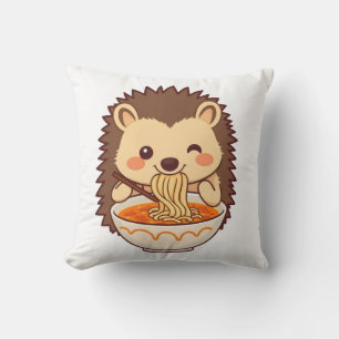 Kawaii-Igel mit Ramen – Niedliches Foodie Cushion