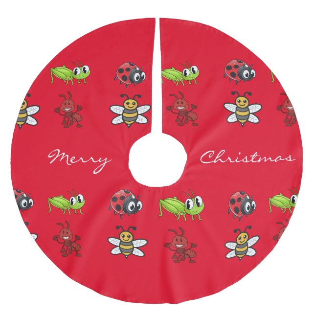 Kawaii Insects Thunder_Cove  Brushed Polyester Tree Skirt (Front)