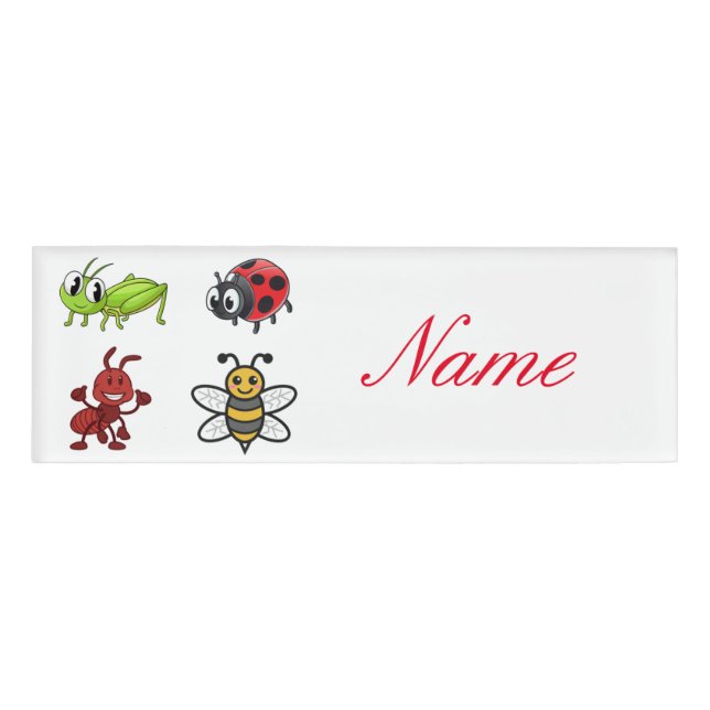 Kawaii Insects Thunder_Cove Name Tag (Front)