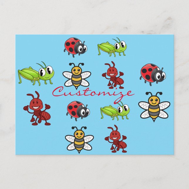Kawaii Insects Thunder_Cove Postcard (Front)
