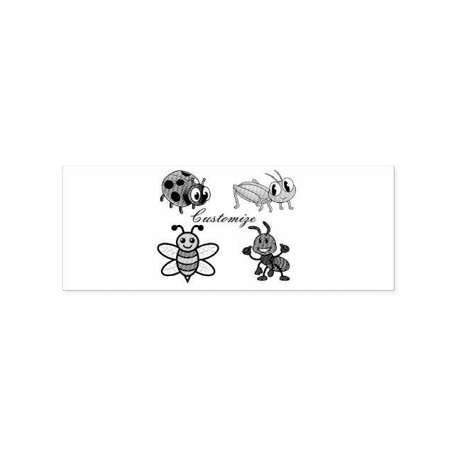 Kawaii Insects Thunder_Cove Rubber Stamp (Imprint)