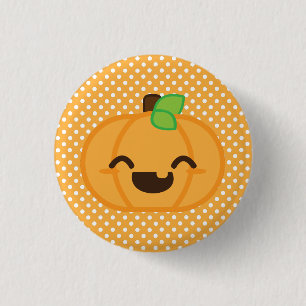 Kawaii Jack O Lantern Pumpkin Button