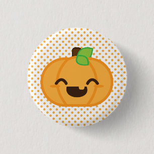 Kawaii Jack O Lantern Pumpkin Button
