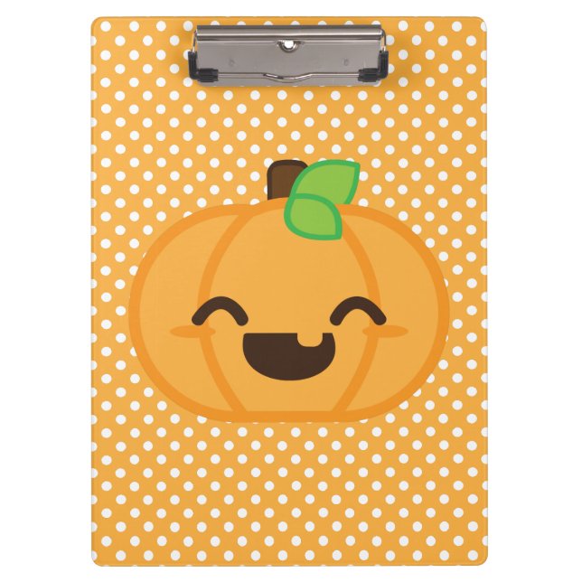Kawaii Jack O Lantern Pumpkin Clip Board (Front)